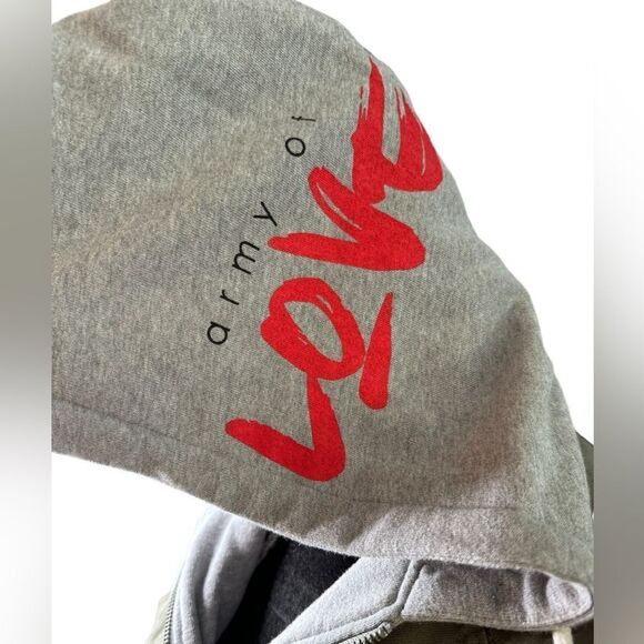 Peace Love World Denim & Terry Hooded Jacket (XXS) - Picture 5 of 9